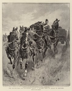 De manoeuvres op Salisbury Plain, een zware vaardigheidstest in het rijden